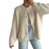 Solid Color Round Neck Single-breasted Coat – Bild 3