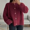 Solid Color Round Neck Single-breasted Coat – Bild 2