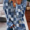 Loose Long Sleeve Zipper Sweater – Bild 2