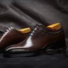 Korean Version Of Men's Business Formal Wear Wedding Shoes Trendy Shoes British Pointed Toe Lace-up Men's Leather Shoes – Bild 4