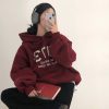 New Student Loose And Idle Letters Hooded Fleece Lined Sweater – Bild 9