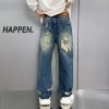 Loose Wide Leg Blue Washed Jeans – Bild 5
